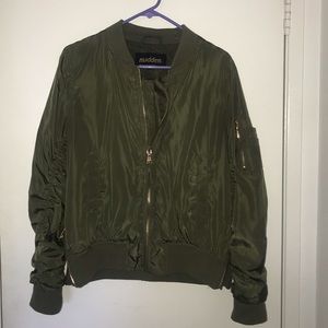 Green Bomber Jacket w/ side zippers